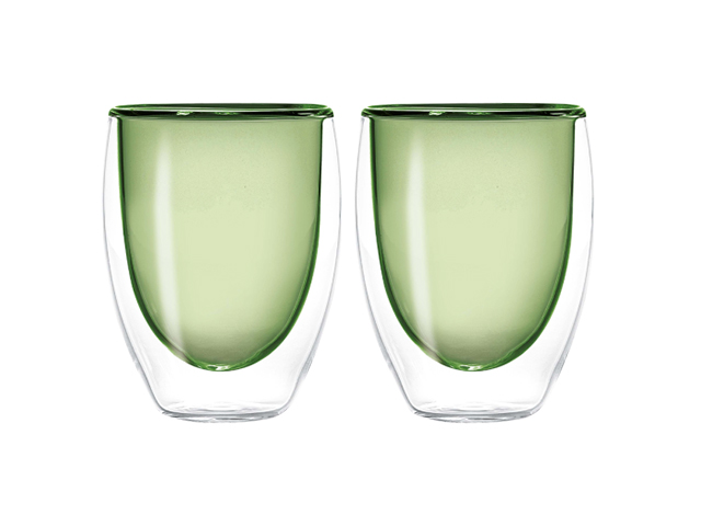 BICCHIERI 2PZ 220ML DOPPIA PARETE COLORE VERDE WD625V
